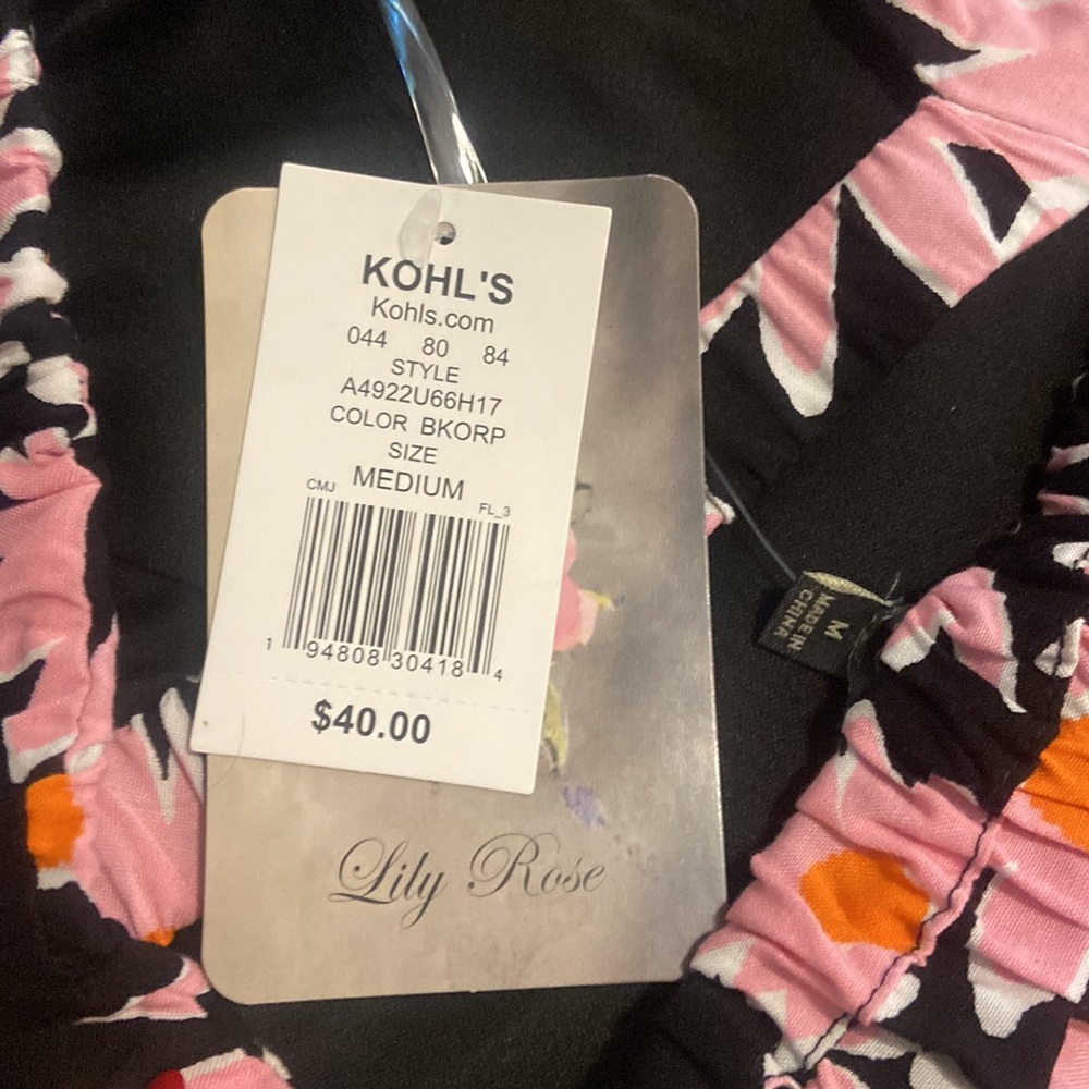 NWT black and pink flower romper - Picture 3 of 3